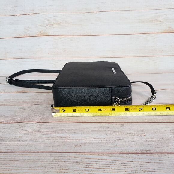 Michael Kors Jet Set Saffiano Leather Crossbody Silver Chain Hardware Gift Box - Picture 13 of 16